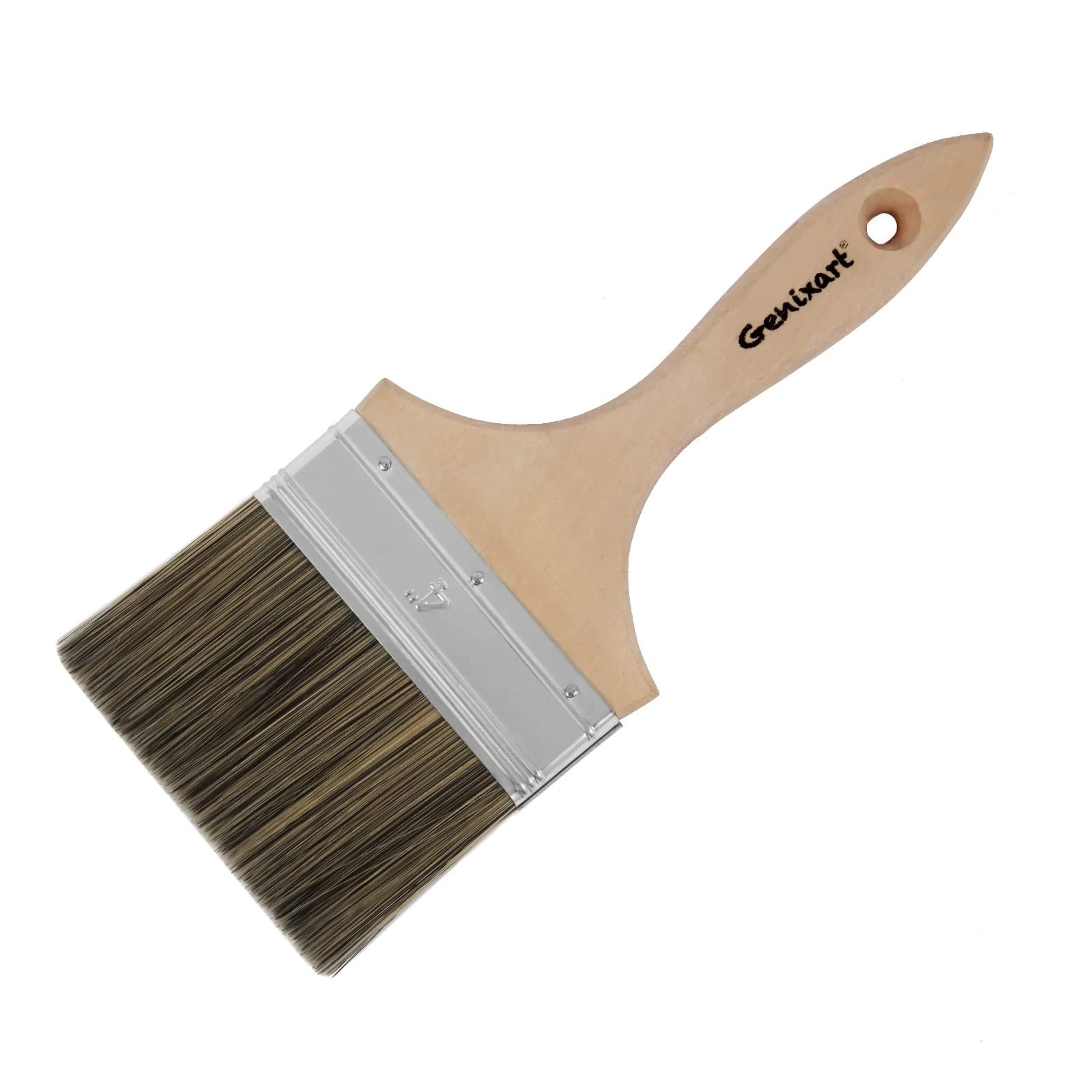 Double Thick Chip Paint Brush, 4 inch / 100mm Wood Stain Brushes for Painting Walls and Fence Staining, Wooden Handle Masonry Paintbrush for Varnish, Paste, Gesso and Limewash