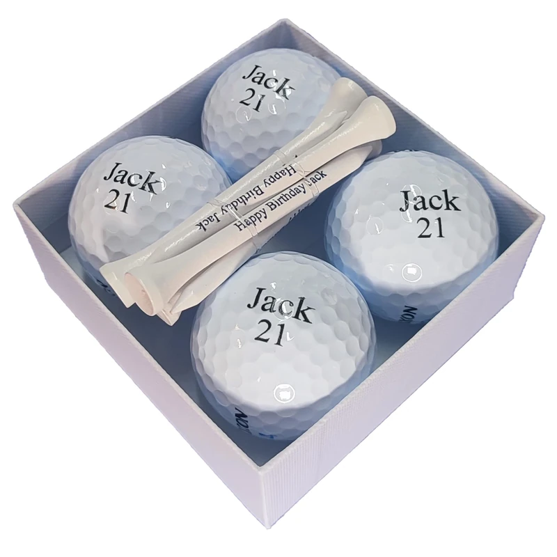 Personalised Golf Gift Set - Custom Balls, Tees and Gift Box