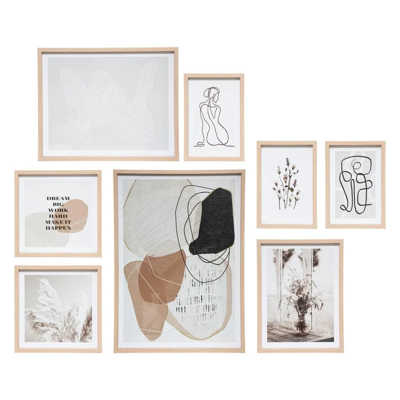 Atmosphera - Set of 8 Abstract Framed Posters - Coaster