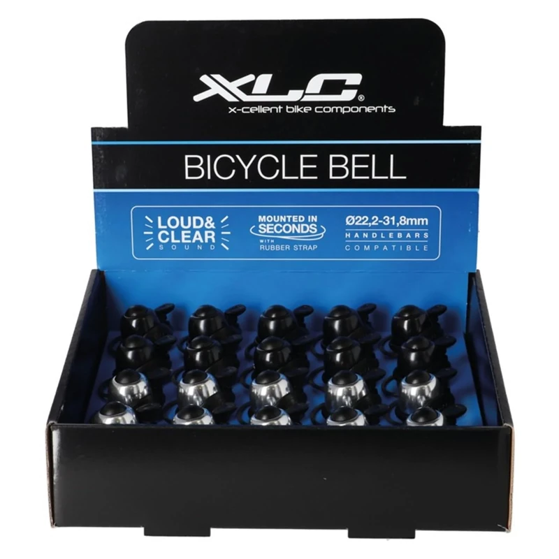 XLC Unisex - Adult Dd-M07 Mini Bell, Silver, 22.2-31.8 mm