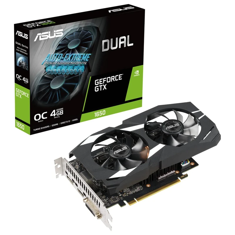 ASUS DUAL-GTX1650-O4GD6-P GTX1650 DVI HDMI DP 4GB GDDR6 300W (90YV0EZB-M0NA00)