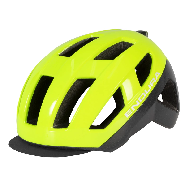 Endura Urban Luminite Cycling Helmet with USB Rechargable LED Light | Cycle to Work | Commuting Helmet | Night Cycling Helmet, Yellow, S-M