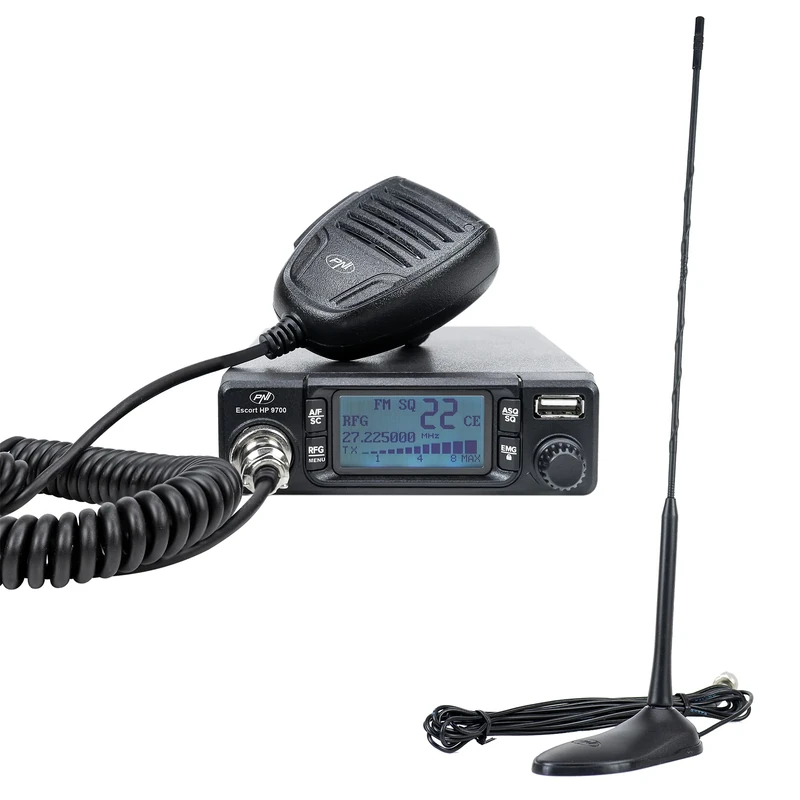 CB PNI Escort HP 9700 USB Radio and CB PNI Extra 45 Antenna with Magnetic Base
