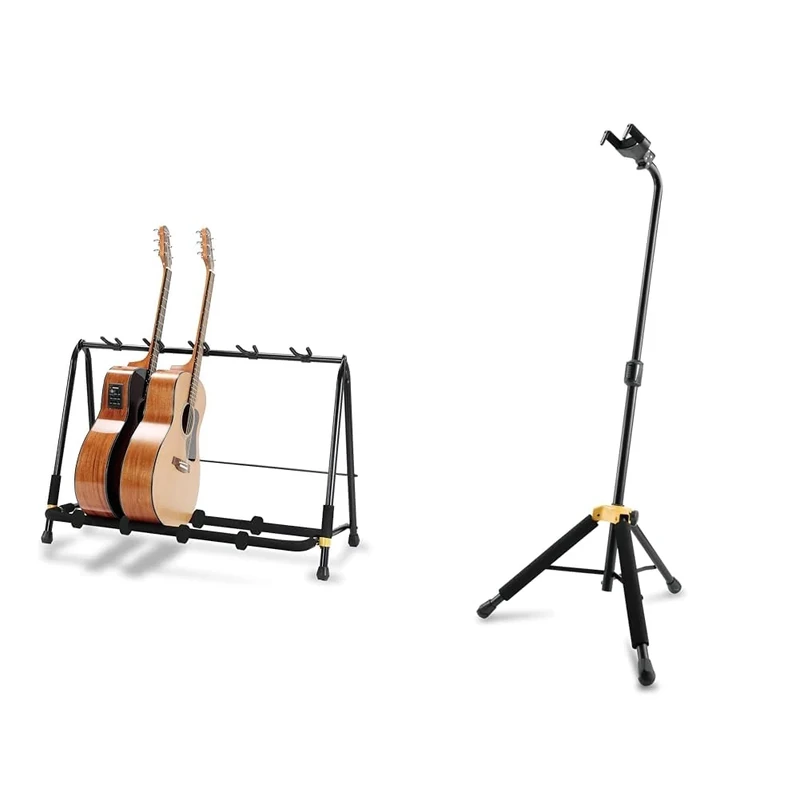 Hercules GS525B Guitar Rack for 5 Guitars & GS414B PLUS AGS Tripod Guitar Stand