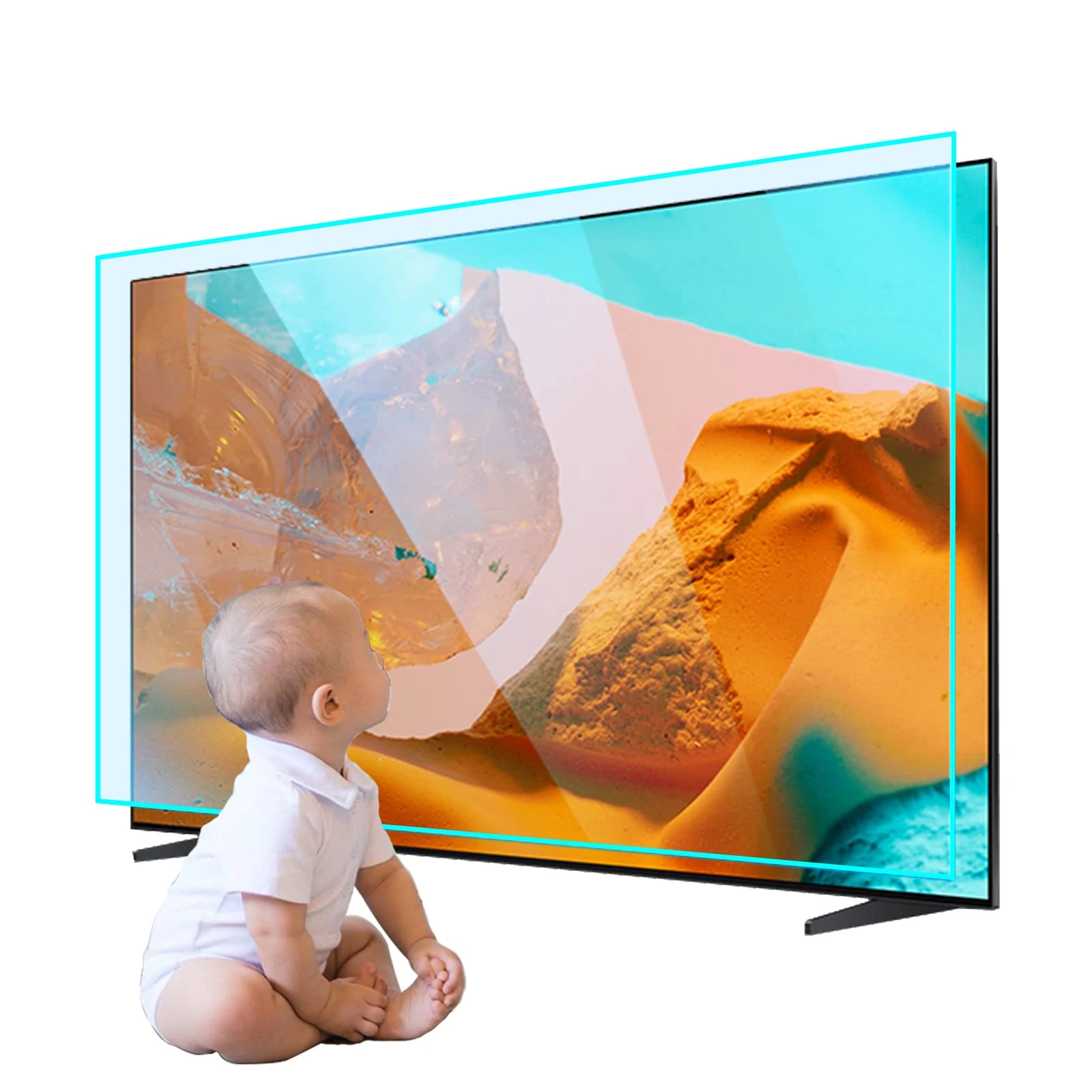 AIZYR Matte Anti-Glare TV Screen Protector, 32-75 Inch Anti Blue Light/Anti Scratch Film Fits LCD, LED, 4K OLED & QLED HDTV Displays,55 in 1221 X 689mm