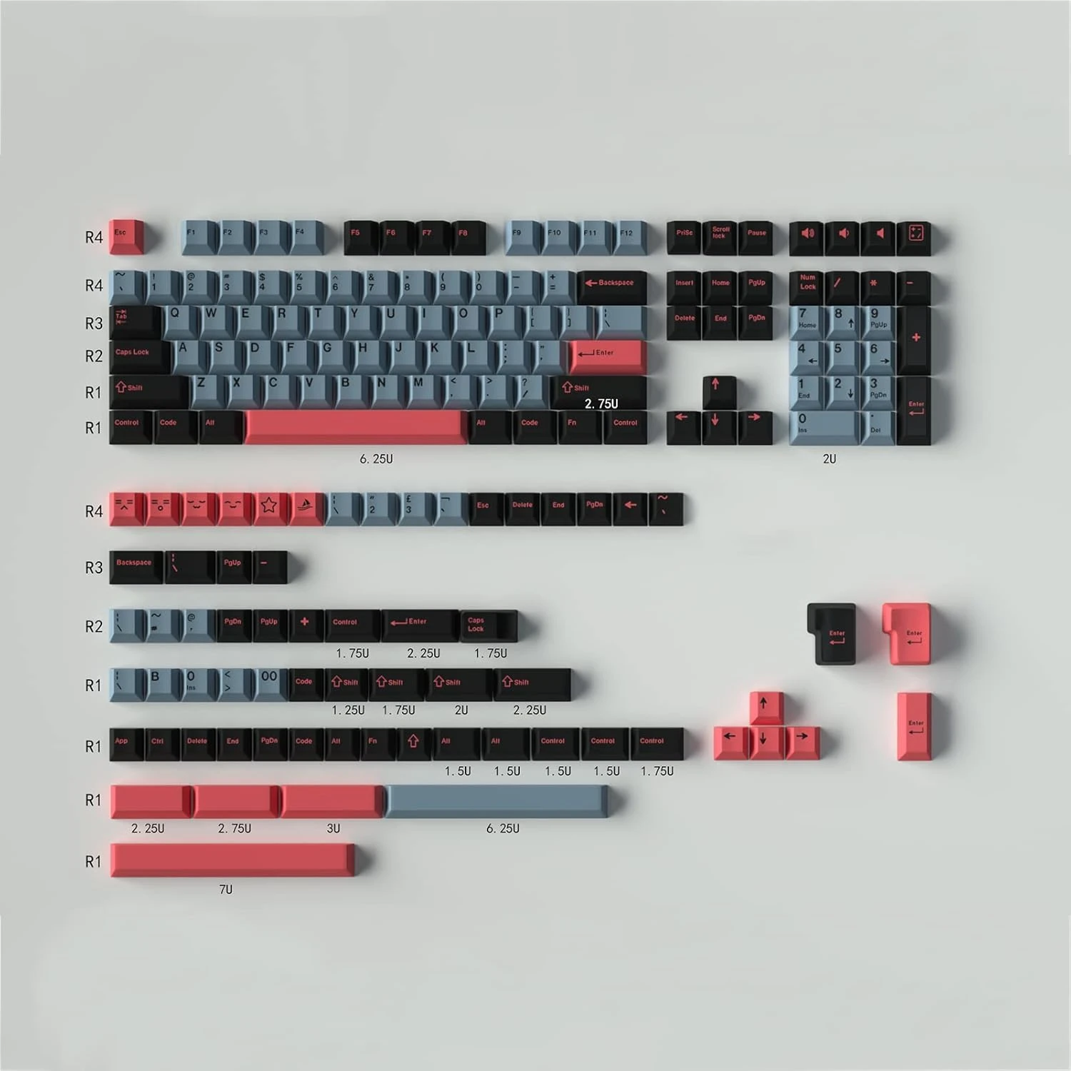 8008 Keycaps 172 Keys Cherry Profile Double Shot Keycap Set Fit for 60% 65% 75% 95% ISO ANSI Cherry Mx Switches Mechanical Keyboard Alice Keyboard