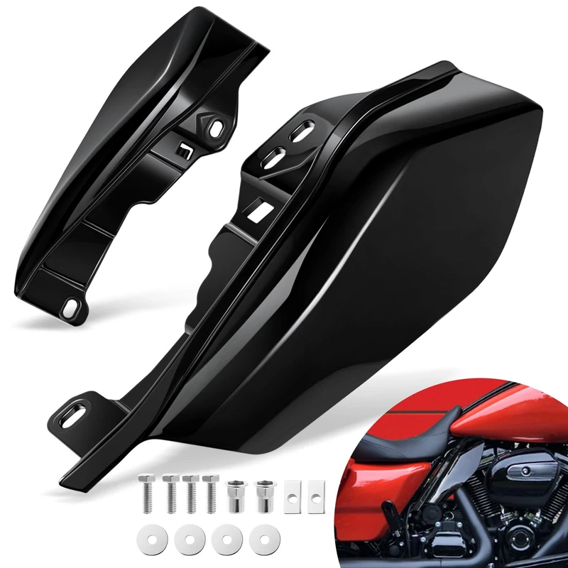 Benlari Gloss Black Mid Frame Air Deflectors Heat Shields Deflector 2009-2023 Compatible for Harley Davidson Touring Street Glide Road Glide Electra Glide Road King Ultra Limited Tri Glide CVO - Image 1