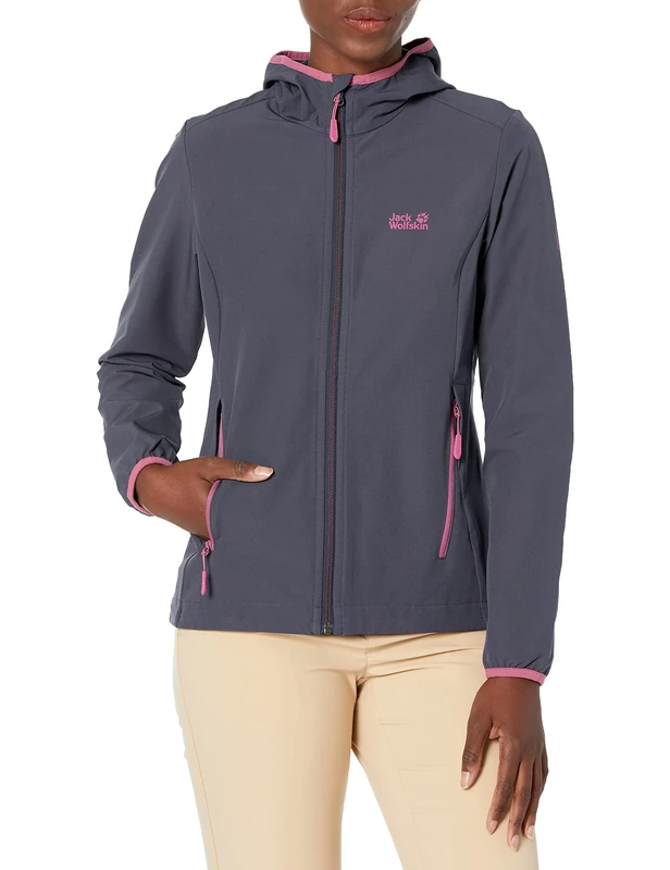 Jack Wolfskin Women's Turbulence Jacket Softshell, Graphite, XL - Image 1