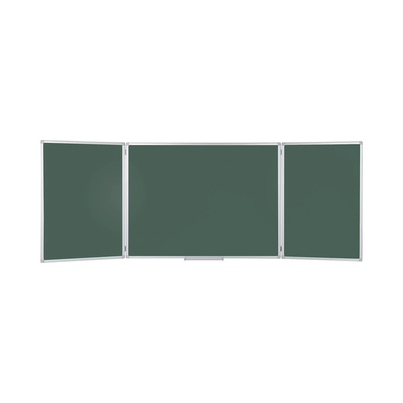 Bi-Office Earth Trio Magnetic Folding Board 120 x 90 cm (Closed), Green Enamelled Surface, Aluminium Frame