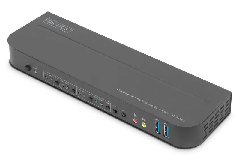 DIGITUS KVM Switch, 4 Port, 4K60Hz, 4 x DP in, 1 x DP/HDMI Out