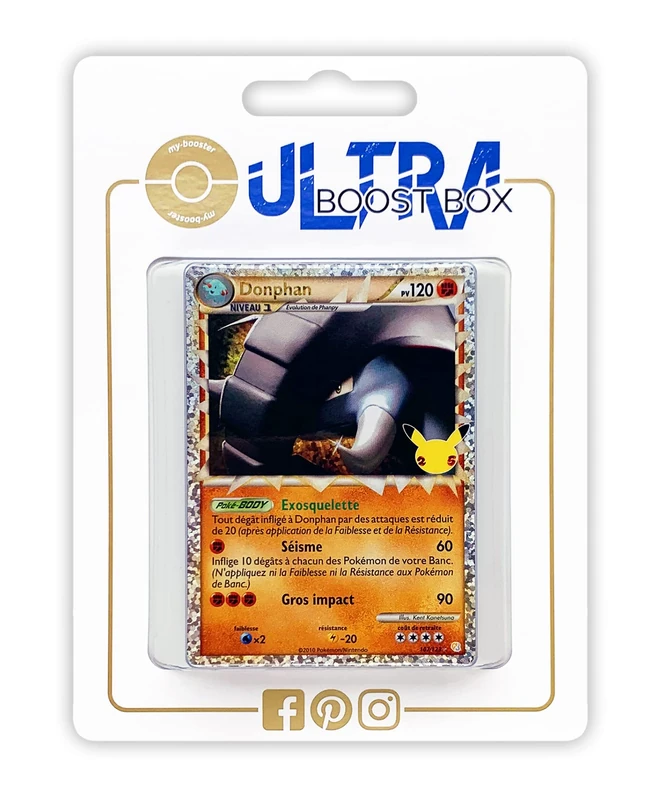 Donphan 107/123 Classic Holo Collection - Ultraboost X Sword and Shield - Celebrations - 25 Years - Box of 10 French Pokémon Cards