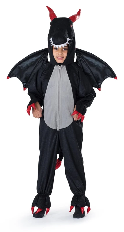 Dress Up America Dragon Costume for Kids - Black Dragon Dress Up Set for Girls and Boys