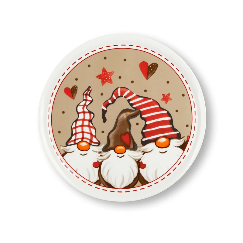 Excelsa Gnomo Set of 6 Panettone Plates, Diameter: 31 cm, Porcelain - Image 1