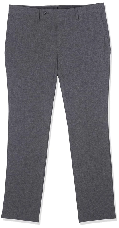 DKNY Men's Modern Fit High Performance Suit Separates Dress Pants, Charcoal Solid, 40W x 32L