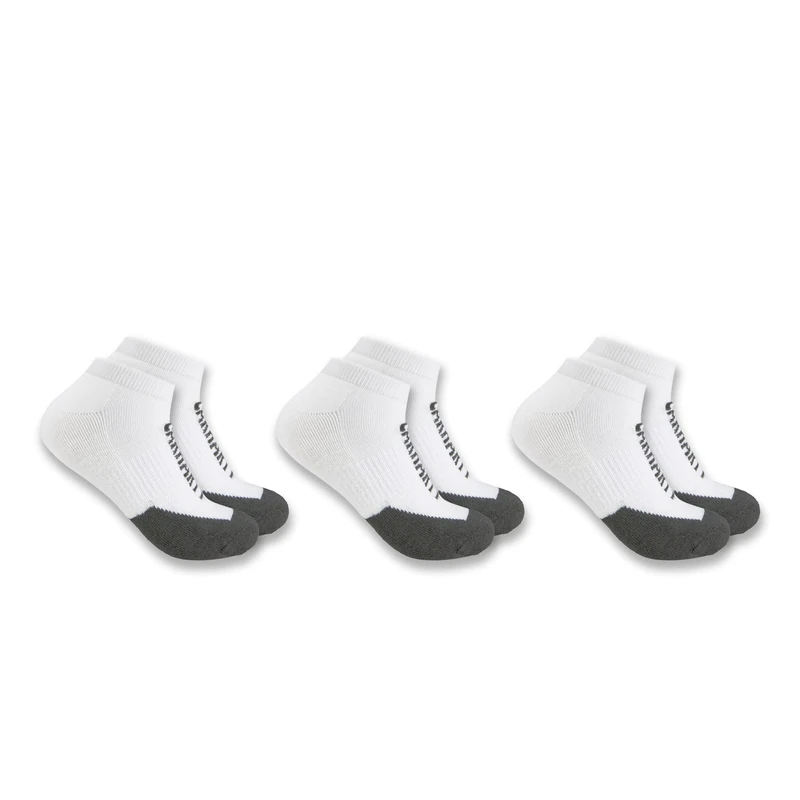 Carhartt Men's Force Midweight Logo Low Cut Sock 3 Pack, White, X-Large (Pack of 3) - Image 1
