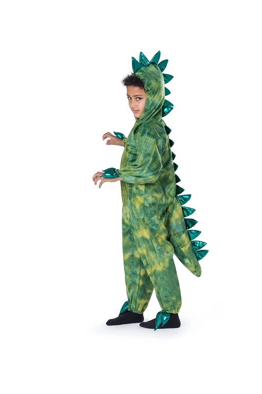 Dress Up America T-Rex Costume for Kids - Dinosaur Costume for Boys and Girls - Green Dino Jumpsuit