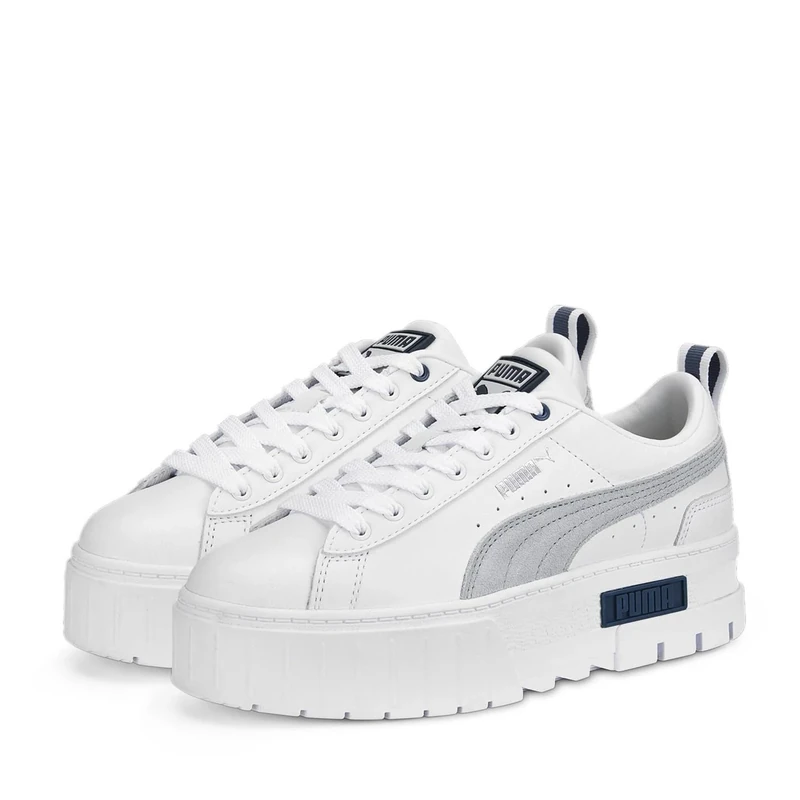 PUMA Women's Mayze Lth Wn's Sneaker, White White Puma White, 3 UK