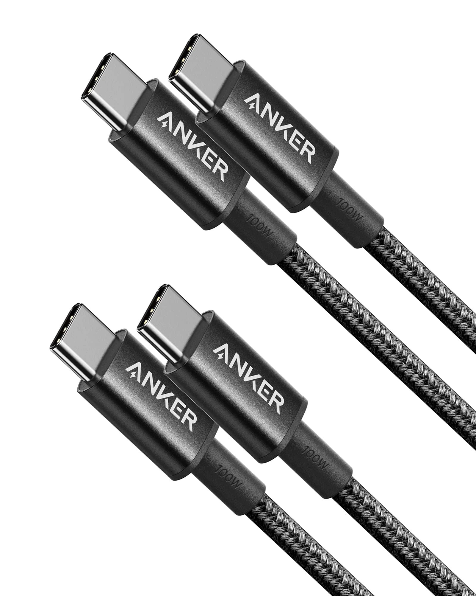 Anker 333 USB C to USB C Charging Cable, (3.3ft 100W, 2-Pack), Fast Charging Power Suitable for iPhone 17/16/15, iPad Pro, Samsung Galaxy, MacBook Pro,and More