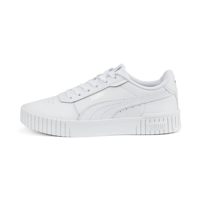 Puma Women Carina 2.0 Sneakers, Puma White-Puma White-Puma Silver, 3 UK