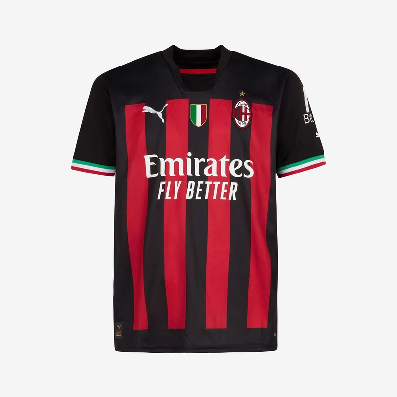 A.C. MILAN MAC ACM 765824 Season 2022/23 Official Home T-shirt Men's Puma Black-Tango Red M