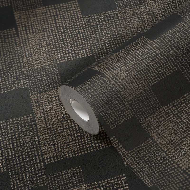 Livingwalls Geometric Wallpaper Desert Lodge Non-Woven Wallpaper 10.05 m x 0.53 m Gold Black Made in Germany 385253 385253