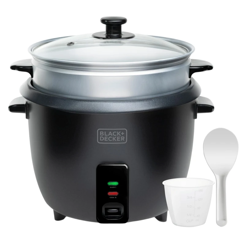 BLACK+DECKER BXRC1800E Rice Cooker - 1.8L, 700W, White