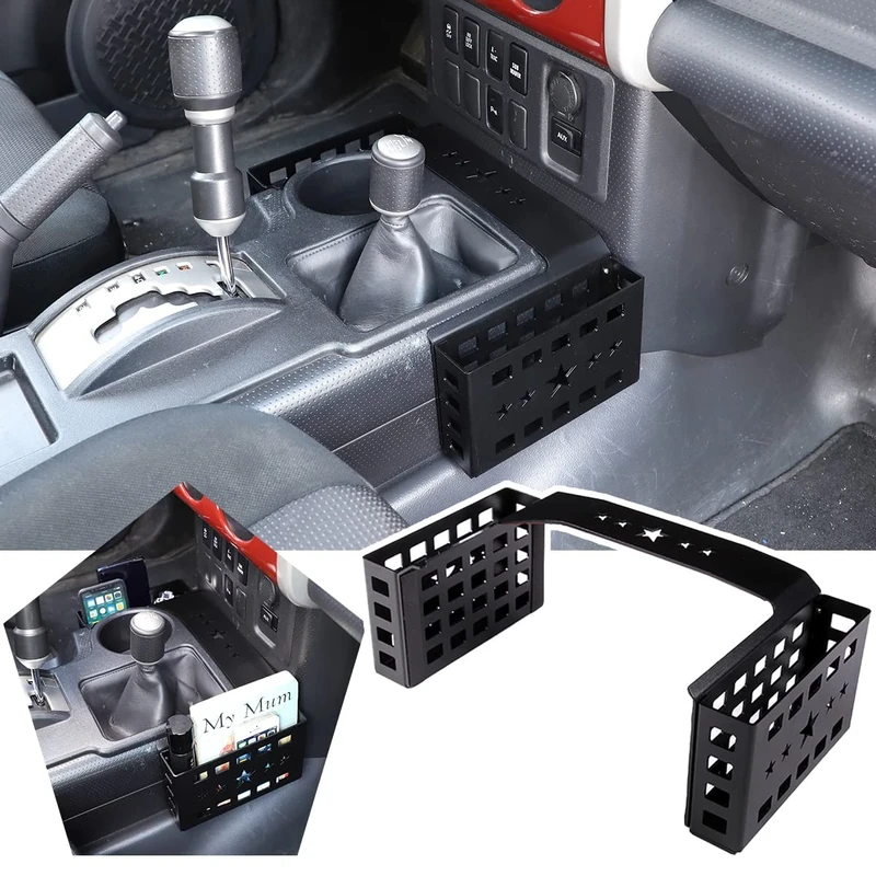 YUECHI For Toyota FJ Cruiser 2007-2021 car center console side outlet storage bag trunk storage box (Central storage shelf) - Image 1