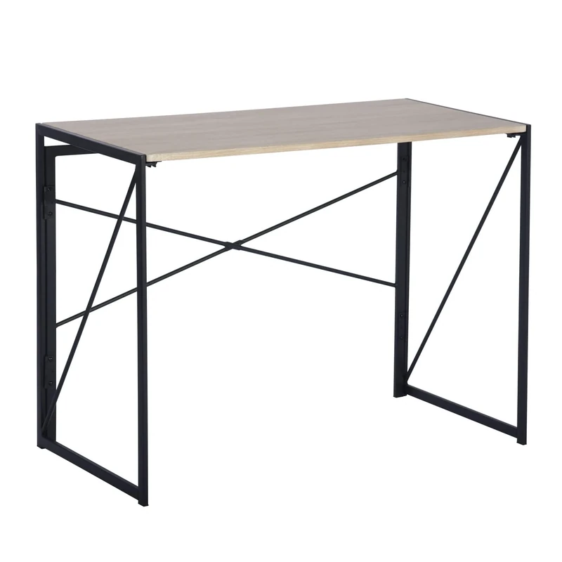 MEUBLE COSY Computer Desk Conference Table Laptop PC Table Home Office Foldable Space-Saving Oak 100 x 50 x 75 cm