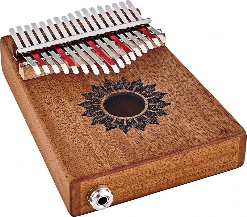 Sonic Energy Pick Up Kalimba – 17 notes in C Major – For Stage, Live, Studio – Mahogany Wood – Including Accessories (PKL1708H)