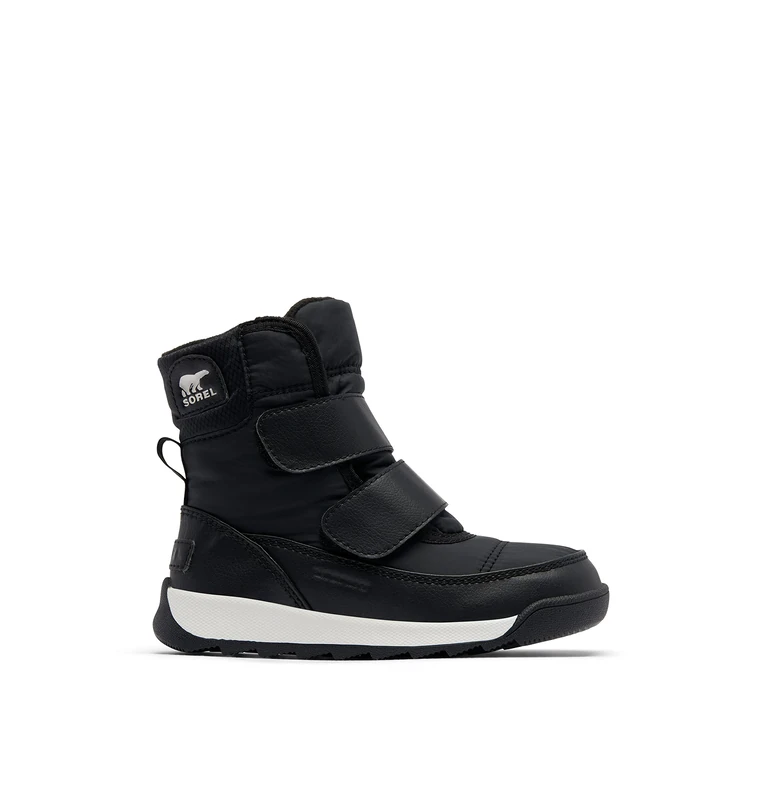 Sorel Whitney 2 Strap Waterproof Unisex Kids Winter Boots, Black Black X Sea Salt, 4 UK - Image 1