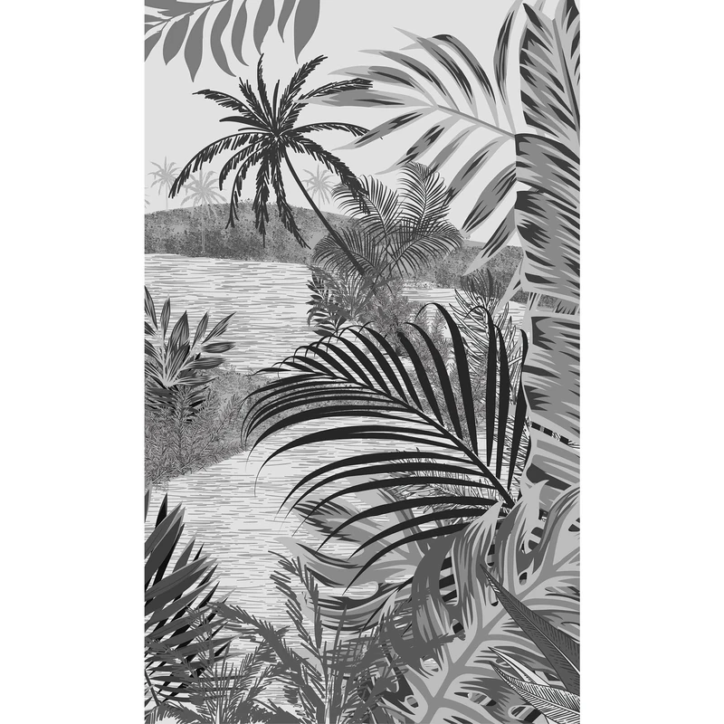 PLAGE Borra Panoramic Wallpaper 1.5 x 2.5 m Grey - Image 1