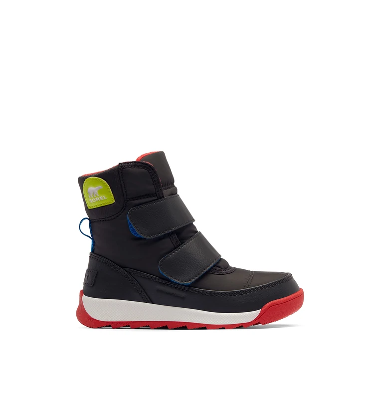 Sorel Whitney 2 Strap Waterproof Unisex Kids Winter Boots, Grey Jet X Poppy Red, 4 UK