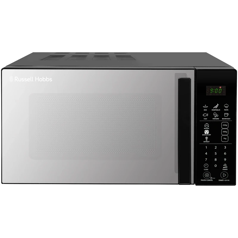 Russell Hobbs RHMT2004B 20 L 800 W Touch Control Digital Solo Microwave in Black with 10 Power Levels, 6 Auto Cook Menus, Defrost Control, Clock and Timer