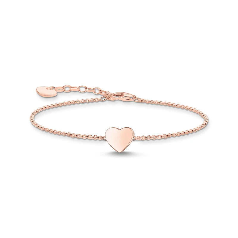 Thomas Sabo Bracelet heart rose gold 925 Sterling Silver, 18k Rose Gold Plating