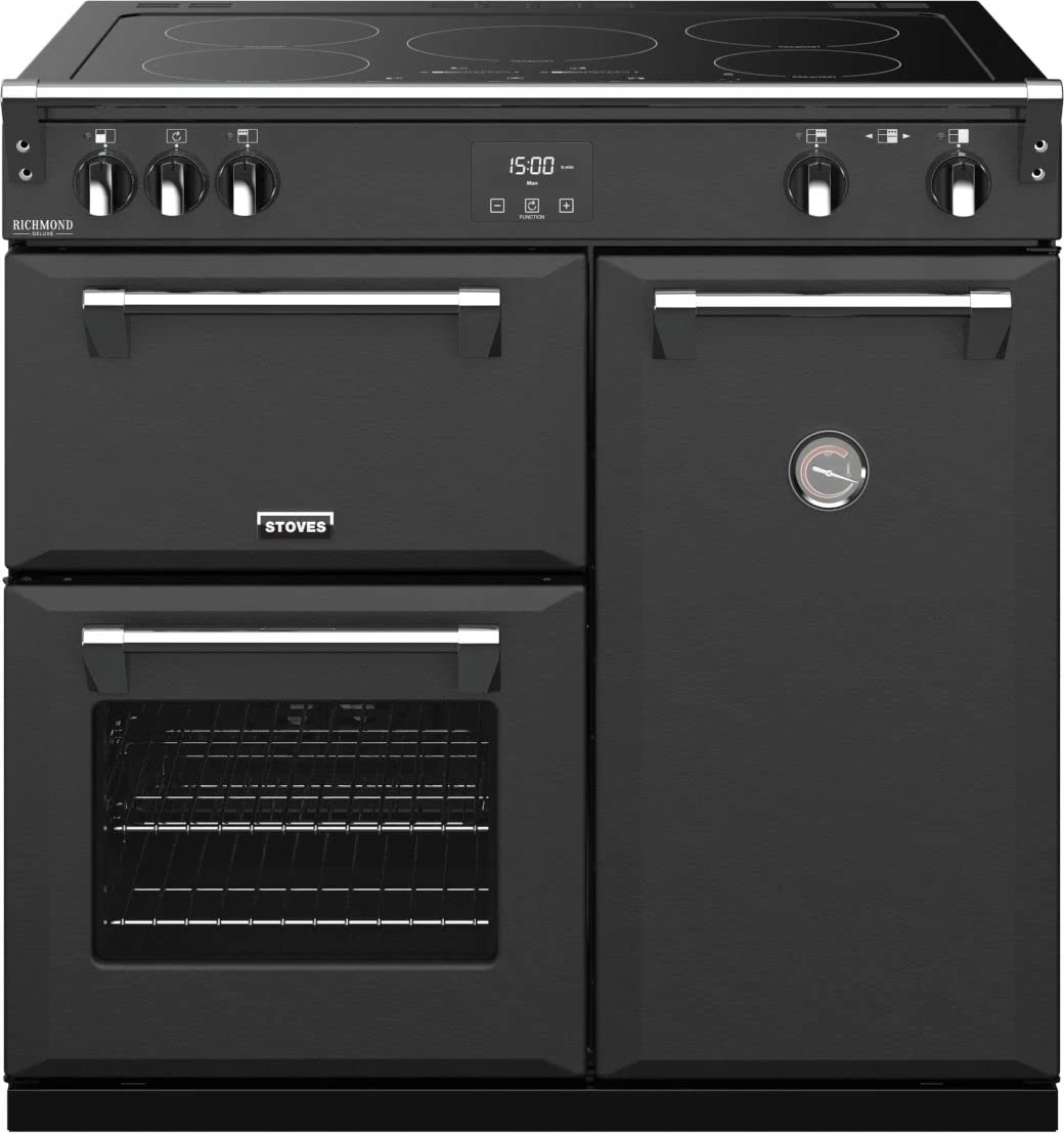 Stoves Colour Boutique Collection Richmond Deluxe S900Ei CB 90cm Electric Range Cooker with Induction Hob - Anthracite - A/A/A Rated