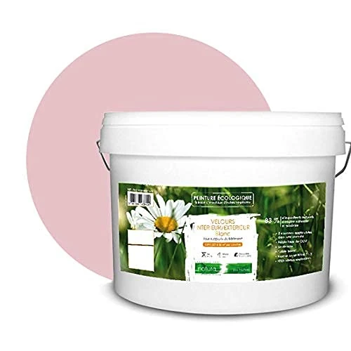 BOX DECO COULEURS Natural ecological paint for indoor and outdoor use, velour look, Natura – 10L / 130 m² [Energy Class A+], Pink - Image 1