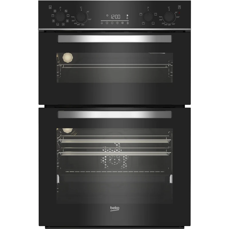 Beko RecycledNet® BBDM243BOC Built In Electric Double Oven - Black/Glass - A/A Rated