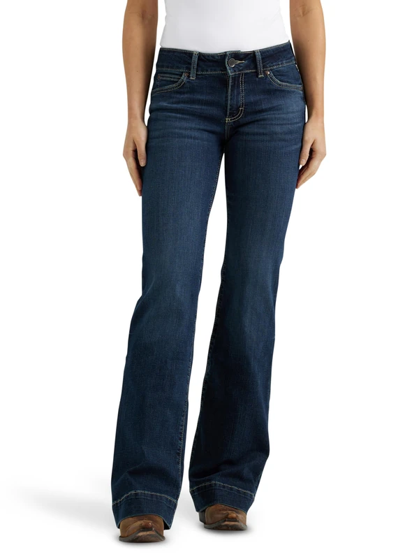 Wrangler Women's Retro Mae Mid Rise Wide Leg Trouser Jean, Samantha, 5-36