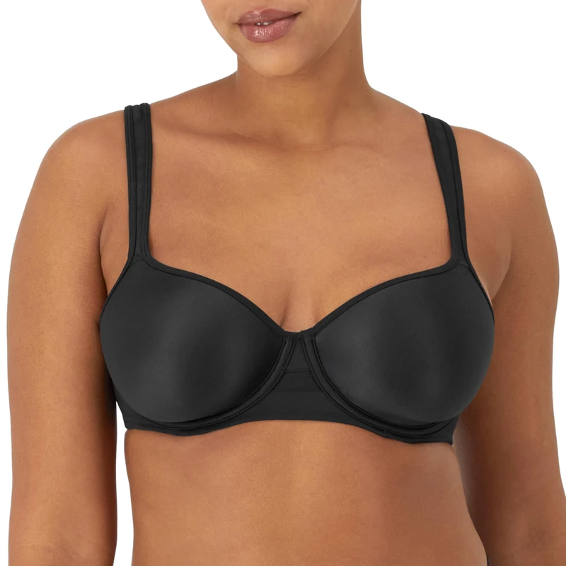 Bali Women's One Smooth U Ultra Light Minimizer Underwire Bra DF3490, Black, 38DD