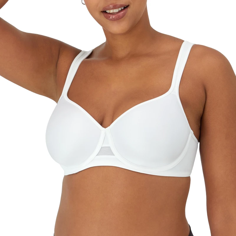 Bali Women's One Smooth U Ultra Light Minimizer Underwire Bra Df3490, Opaque, White, 38D