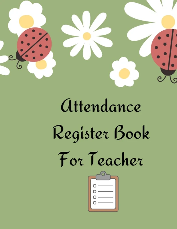 Attendance Register Book For Teachers: teacher registration chart. There are sections divided into 4-week days. handy multifunctional utility notebook