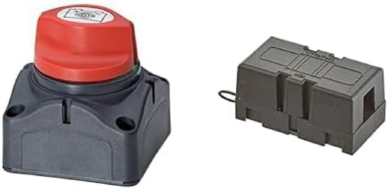 HELLA 6EK 002 843-071 Main Switch, battery - Turn knob control - Number of connectors: 2 - Bolted - Normally Open Contact - Thread Pitch: 1.5mm + 8JD 743 136-001 Fuse Holder