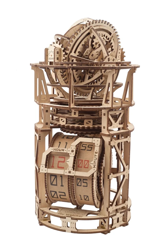 UGEARS Sky Watcher Tourbillon Table Clock - 3D Wooden Puzzles For Adults, Wooden Model Kits for Adults to Build - Astronomical Mechanical DIY 3D Puzzle Clock, 3D Puzzles Adult