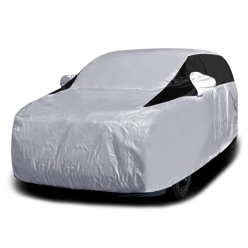 Titan Lightweight Poly 210T Car Cover for Large SUV 207-212" Waterproof, UV Protection, Scratch Resistant, Driver-Side Zippered Opening. Fits Escalade, Sequoia, Yukon and More.