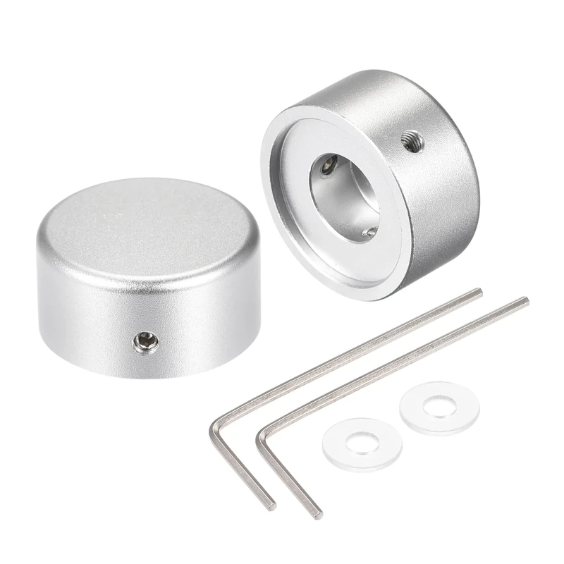 sourcing map Guitar Footswitch Top Cover - 2 Pack Silver Caps