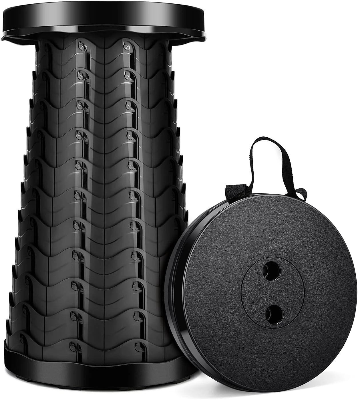 LUXJET Portable Folding Stool Lightweight Yet More Sturdy with Load Capacity 180KG, Retractable Plastic Foldable Collapsible Stool for Camping Fishing Hiking BBQ Outdoors Indoors Kitchen