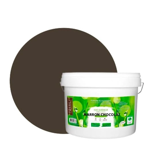 BOX DECO COULEURS Natural Eco-Friendly Wall Paint in Natural Matt Look for Interior - 10 L / 130 m², Chocolate Brown
