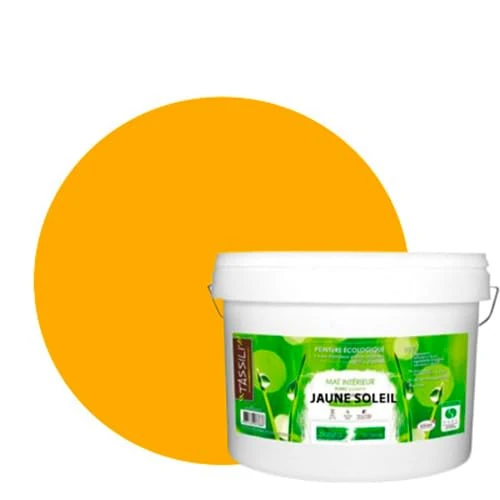BOX DECO COULEURS Natural ecological wall paint in matt look for interior, 10 L / 130 m², sun yellow