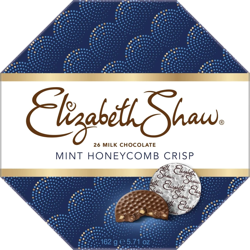 Elizabeth Shaw Milk Mint Crisp 162g - Smooth Milk Chocolate, Crisp Honeycomb, and a generous helping of Mint - Treat - Share - Gift - Birthday - Valentines Day - Mothers Day