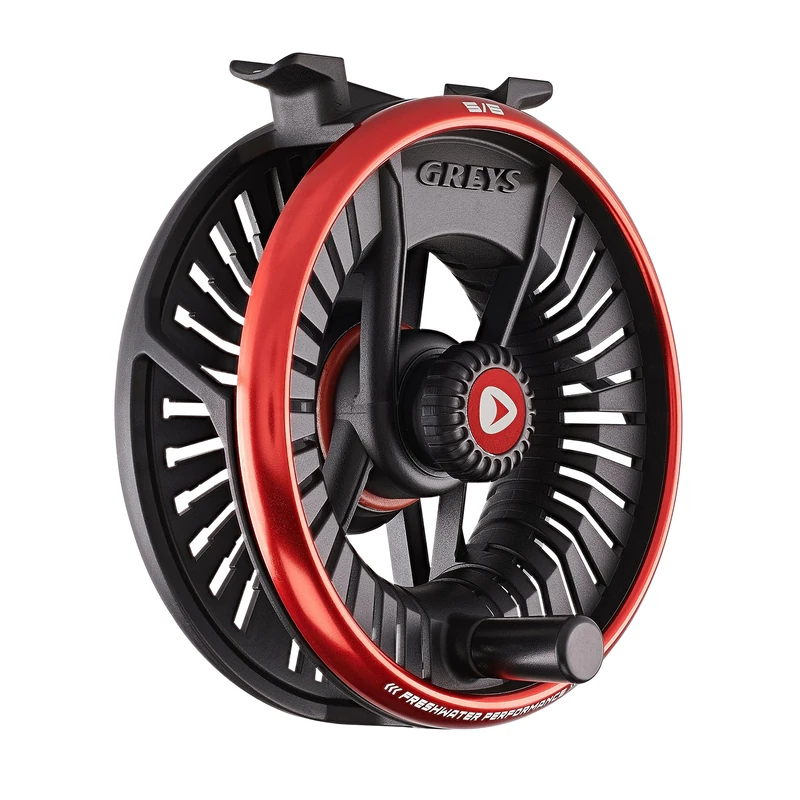 Greys Tail Fly Fishing Reel | Large Rapid Retrieve Arbor Fly Reel for Freshwater Fishing | Di-Cast Aluminium Carbon Disc Drag | Smooth Retrieve Enclosed Frame | With Protective Reel Pouch | 7/8